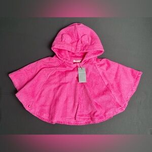 NWT Pink Cotton Towelling Poncho Size 2-3T